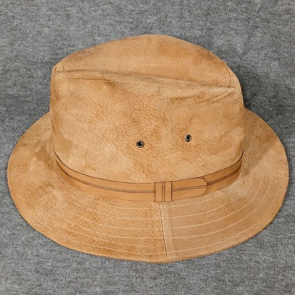 Sima International Men Vintage 100% Suede‎ Made in USA Trimmed Hat Fedora Size M - Picture 2 of 16